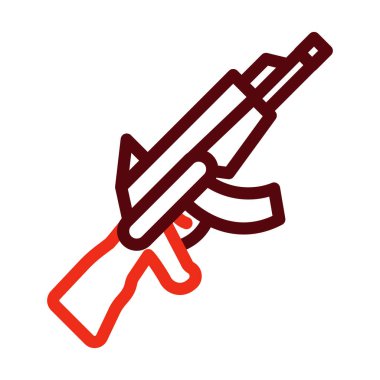 Kişisel ve Ticari Kullanım İçin Saldırı Tüfeği Kalın Çizgisi İki Renk Simgesi