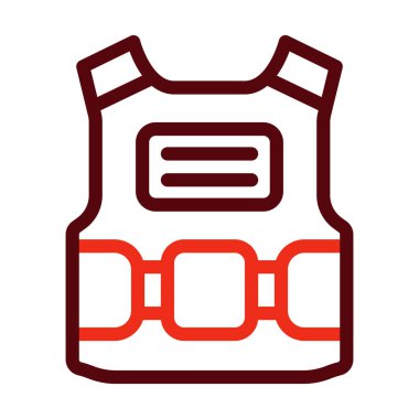 Kişisel ve Ticari Kullanım İçin Kurşun geçirmez Yelek Kalın Çizgi İki Renk Simgesi