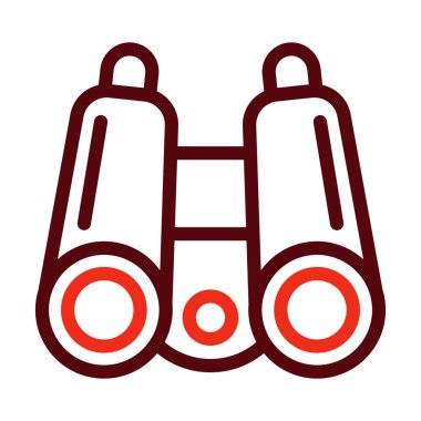 Dürbün Kalın Çizgi İki Renk Simgesi Kişisel ve Ticari Kullanım İçin