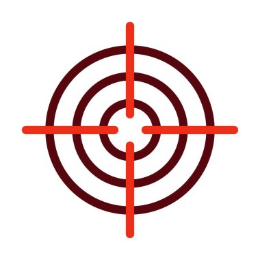 Kişisel ve Ticari Kullanım İçin Hedef Vektör Kalın Çizgisi İki Renk Simgesi