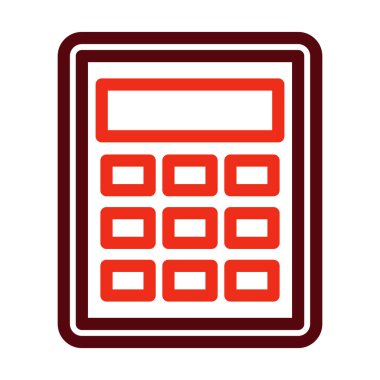 Kişisel ve Ticari Kullanım İçin Hesaplayıcı Vektör Kalın Çizgisi İki Renk Simgesi