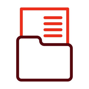 Kişisel ve Ticari Kullanım İçin Dosya Vektörü Kalın Satırı İki Renk Simgesi