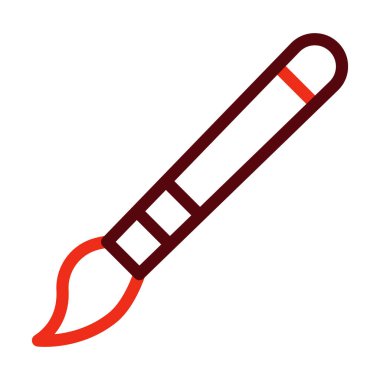 Kişisel ve ticari kullanım için Boya Fırçası Kalın Çizgisi İki Renk Simgesi