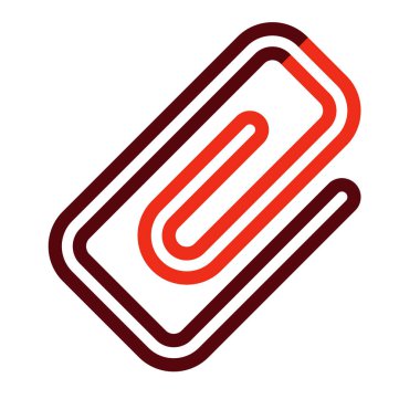 Kişisel ve Ticari Kullanım İçin Kağıt Ataç Kalın Çizgisi İki Renk Simgesi