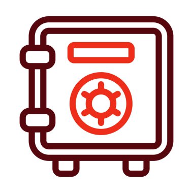 Kişisel ve Ticari Kullanım İçin Güvenli Kutu Vektör Kalın Çizgisi İki Renk Simgesi