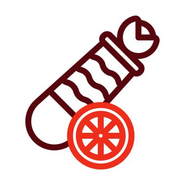 Kişisel ve Ticari Kullanım İçin İnsan Cannonball Vektör Kalın Çizgisi İki Renk Simgesi