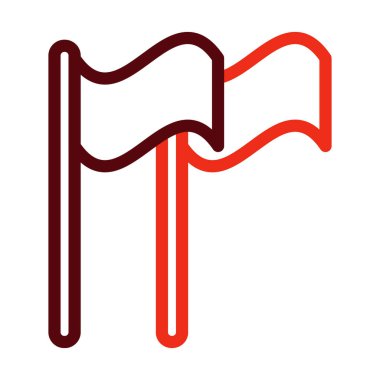 Kişisel ve ticari kullanım için Bayrak Vektörü Kalın Çizgisi İki Renk Simgesi