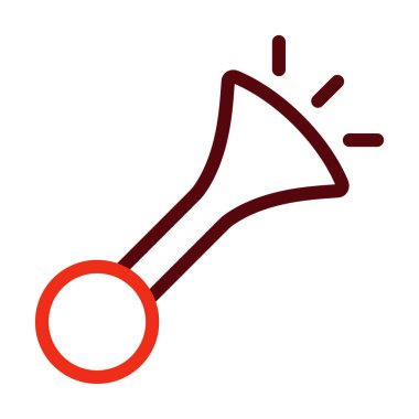 Kişisel ve ticari kullanım için Boynuz Vektörü Kalın Çizgisi İki Renk Simgesi