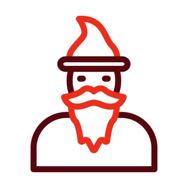 Kişisel ve ticari kullanım için Sihirbaz Vektör Kalın Çizgisi İki Renk Simgesi