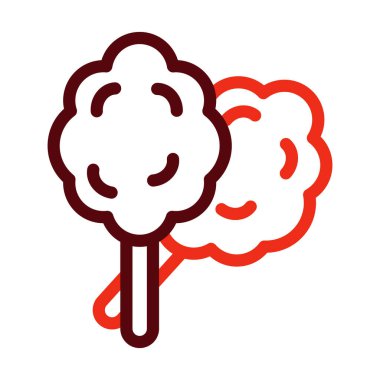 Pamuk Şeker Vektörü Kalın Çizgi Kişisel ve Ticari Kullanım İçin İki Renk Simgesi