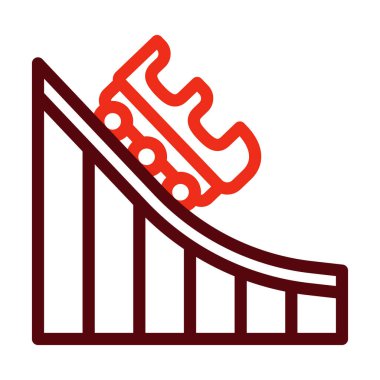 Roller Coaster Vector Kalın Çizgi Kişisel ve Ticari Kullanım İçin İki Renk Simgesi