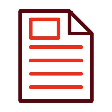 Kişisel ve Ticari Kullanım İçin Belge Vektörü Kalın Satırı İki Renk Simgesi