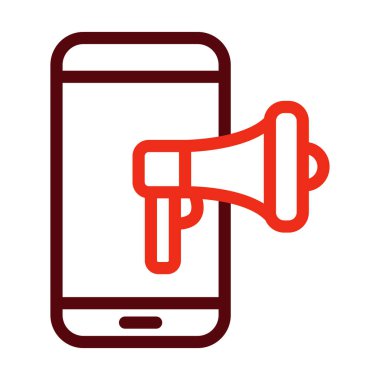 Kişisel ve Ticari Kullanım İçin Pazarlama Vektör Kalın Çizgisi İki Renk Simgesi