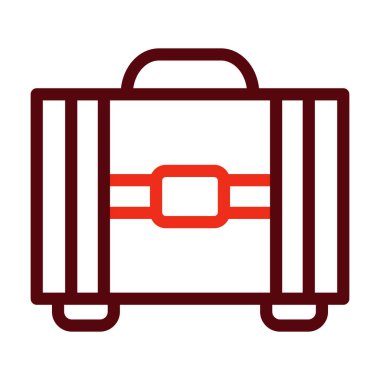 Kişisel ve Ticari Kullanım İçin Bavul Vektör Kalın Çizgisi İki Renk Simgesi