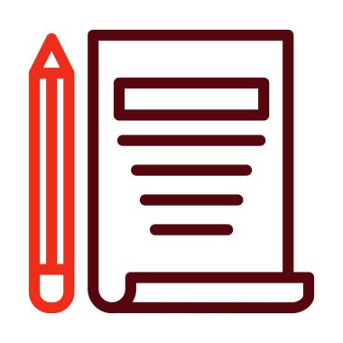 Kişisel ve Ticari Kullanım İçin Not Defteri Vektörü Kalın Çizgi İki Renk Simgesi