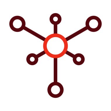 Kişisel ve Ticari Kullanım İçin Ağ Vektörü Kalın Çizgi İki Renk Simgesi