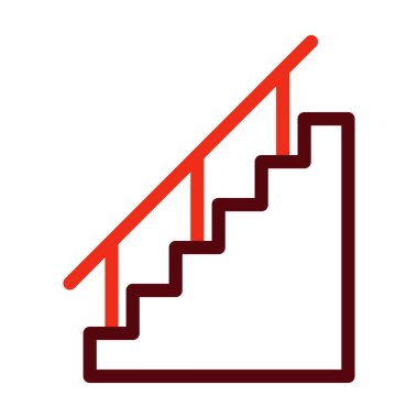 Kişisel ve ticari kullanım için Merdiven Kalın Çizgisi İki Renk Simgesi