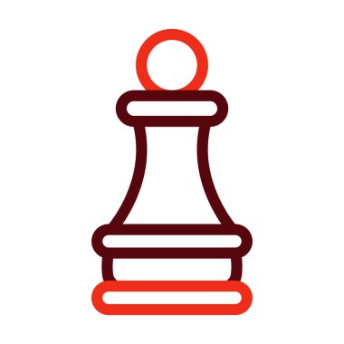 Piyon Vektörü Kalın Çizgisi Kişisel ve Ticari Kullanım İçin İki Renk Simgesi