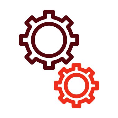 Kişisel ve ticari kullanım için Dişliler Vektör Kalın Çizgisi İki Renk Simgesi