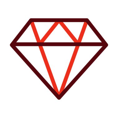 Kişisel ve ticari kullanım için Elmas Vektör Kalın Çizgisi İki Renk Simgesi