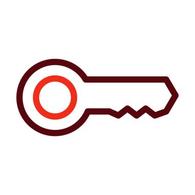 Kişisel ve Ticari Kullanım İçin Anahtar Vektör Kalın Çizgisi İki Renk Simgesi