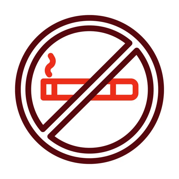 Rökning Förbjuden Vektor Tjock Linje Två Färg Ikoner För Personligt — Stock vektor