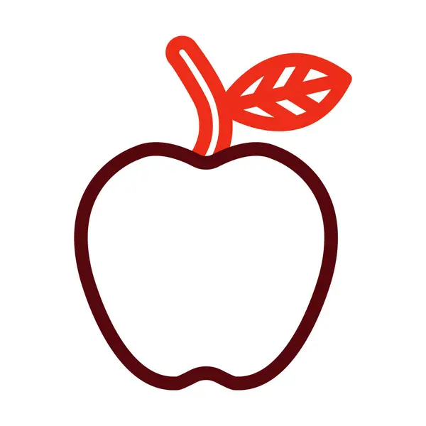Яблочный Вектор Толстая Линия Два Цвета Иконки Личного Коммерческого Использования — стоковый вектор
