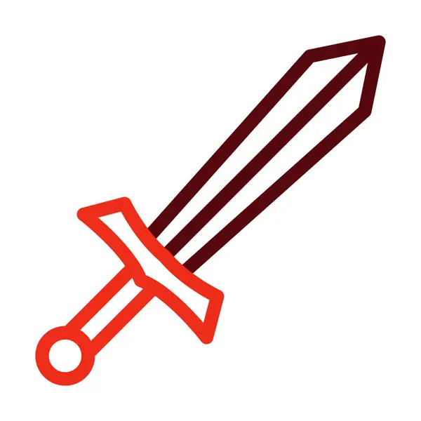 Schwert Vector Thick Line Zwei Farbsymbole Für Den Persönlichen Und — Stockvektor