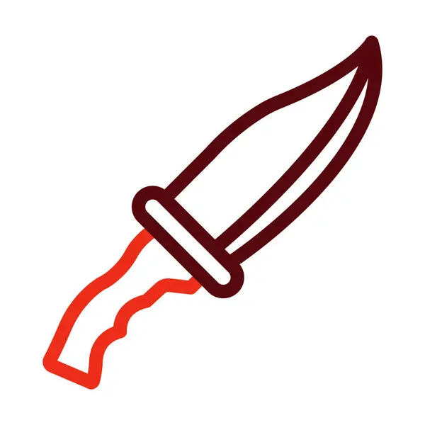 ナイフのベクターの厚いライン個人的および商業使用のための2色のアイコン — ストックベクタ
