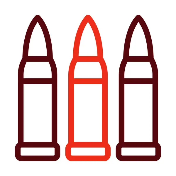 Bullets Vector Thick Line Dos Iconos Color Para Uso Personal — Vector de stock