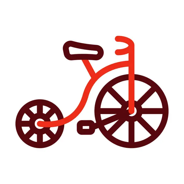Bicyle Vektor Tlustá Čára Dvě Barevné Ikony Pro Osobní Komerční — Stockový vektor