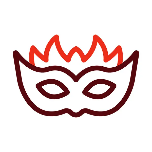 カーニバル マスクのベクターの厚いライン個人的および商業使用のための2色のアイコン — ストックベクタ