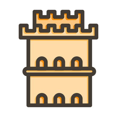 Selanik 'in Beyaz Kulesi Kalın Çizgisi Kişisel ve Ticari Kullanım İçin Renk Simgesi Dolduruldu