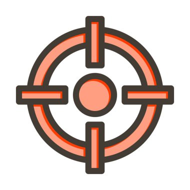 Hedef Vektör Kalın Çizgisi Kişisel ve Ticari Kullanım için Renk Simgesi Dolduruldu