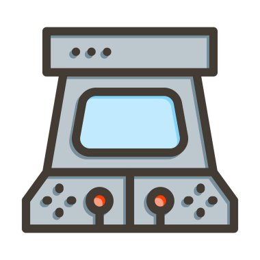 Kişisel ve Ticari Kullanım İçin Renk Simgesi Doldurulmuş Ekran Vektörü Kalın Çizgisi