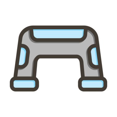 Fitness Basamağı Kalın Çizgisi Renk Simgesi Kişisel ve Ticari Kullanım İçin