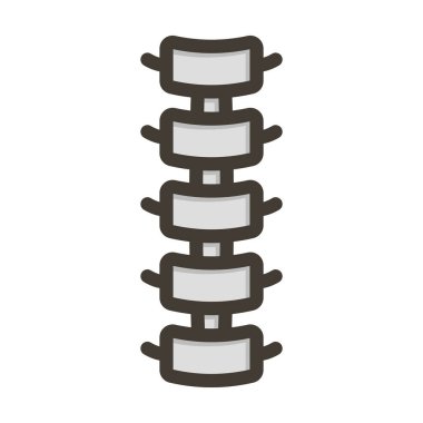 Kişisel ve ticari kullanım için Renk Simgesi Doldurulmuş Omurga Vektörü Kalın Çizgisi