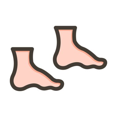 Kişisel ve Ticari Kullanım İçin Renk Simgesi Doldurulmuş Ayak Vektörü Kalın Çizgisi