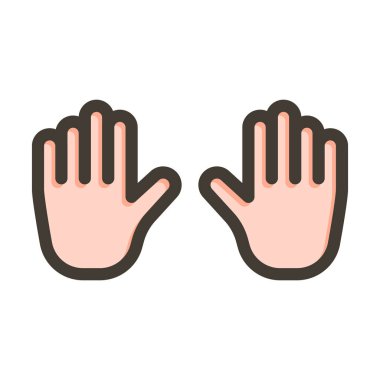 Kişisel ve ticari kullanım için Renk Simgesi Doldurulmuş İki El Vektör Çizgisi