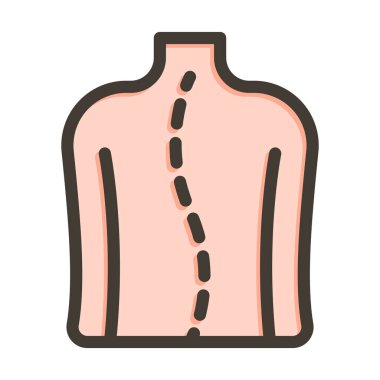 Çarpık Vektör Kalın Çizgisi Kişisel ve Ticari Kullanım İçin Renk Simgesi Dolduruldu