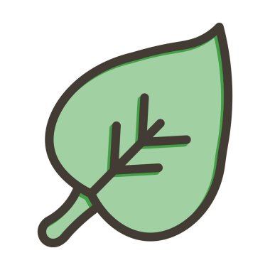 Yaprak Vektörü Kalın Çizgisi Kişisel ve Ticari Kullanım için Renk Simgesi Dolduruldu