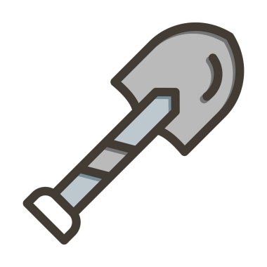 Kürek Vektörü Kalın Çizgisi Kişisel ve Ticari Kullanım İçin Renk Simgesi Dolduruldu