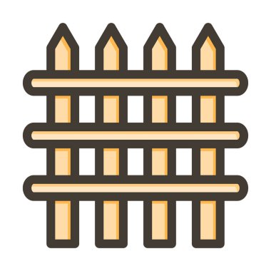 Çit Vektörü Kalın Çizgisi Kişisel ve Ticari Kullanım için Renk Simgesi Dolduruldu