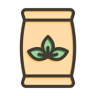 Kişisel ve Ticari Kullanım İçin Renk Simgesi Doldurulmuş Tohum Torbası Kalın Çizgisi