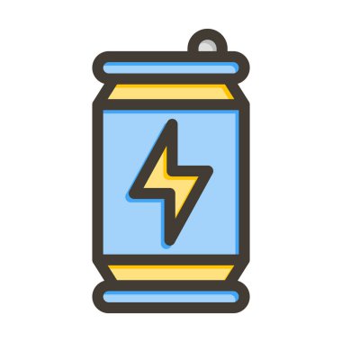 Enerji İçeceği Kalın Çizgisi Renk Simgesi Kişisel ve Ticari Kullanım İçin