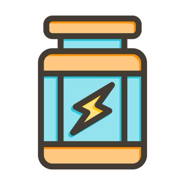 Kişisel ve Ticari Kullanım İçin Renk Simgesi Doldurulmuş Protein Vektör Kalın Çizgisi