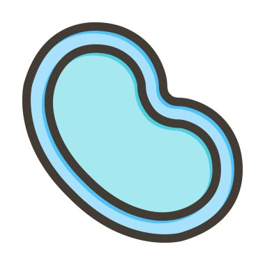 Jöle Fasulyesi Kalın Çizgisi Kişisel ve Ticari Kullanım İçin Renk Simgesi Dolduruldu