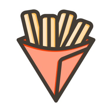 Churros Vektör Kalın Çizgisi Kişisel ve Ticari Kullanım İçin Renk Simgesi Dolduruldu