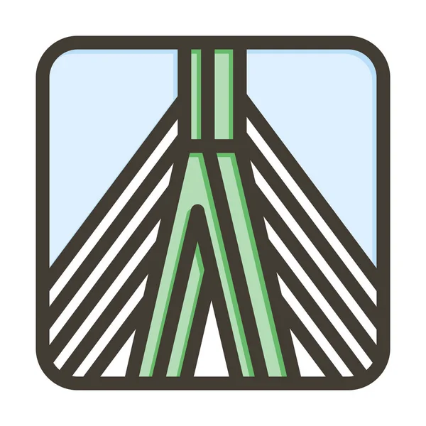 Толстая Линия Вектора Моста Закима Наполненная Цветом Икона Личного Коммерческого — стоковый вектор