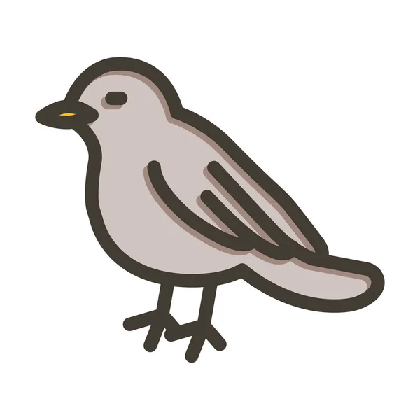 Bird Vector Thick Line Colors Icon Für Den Persönlichen Und — Stockvektor